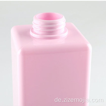 650ml leerer rosa PETG-Plastikquadrat-Shampoo-Flasche